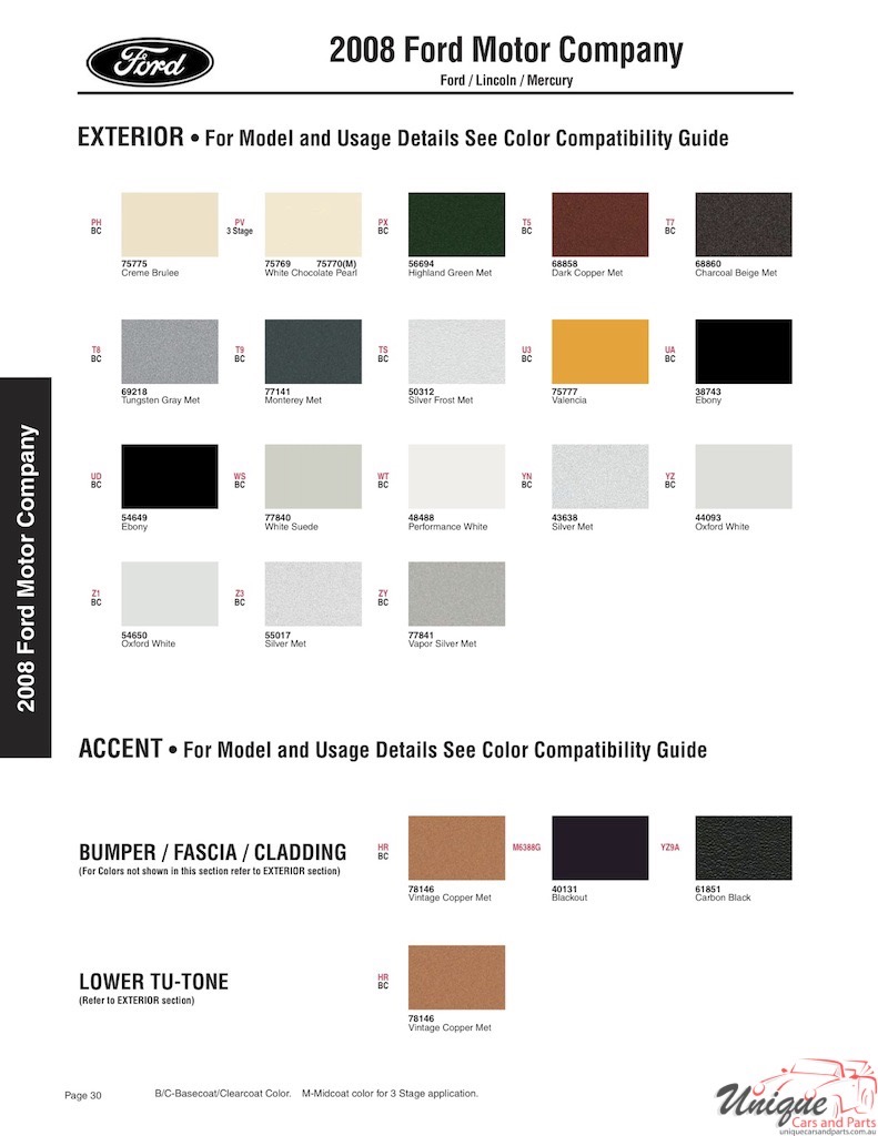 2008 Ford Paint Charts Sherwin-Williams 2
